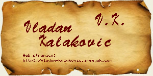 Vladan Kalaković vizit kartica